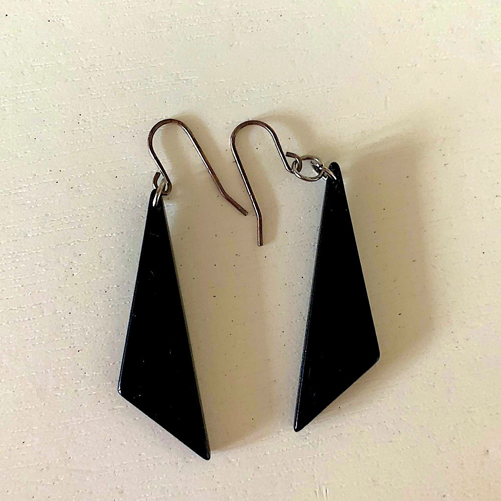 $10 ADD ON ITEM: Black triangle earrings